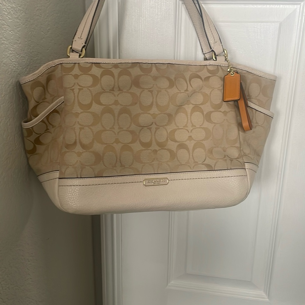 Cream Coach Bag